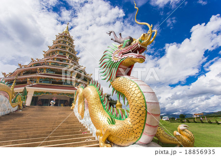 ​ Dragon Statue with Pagoda of Wat Huay pla kang 18856935