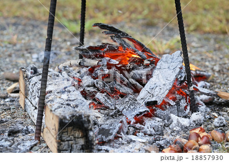 燃える炭火 18857930