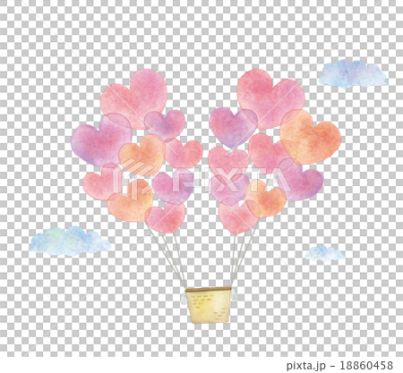 ハートの風船のイラスト 18860458
