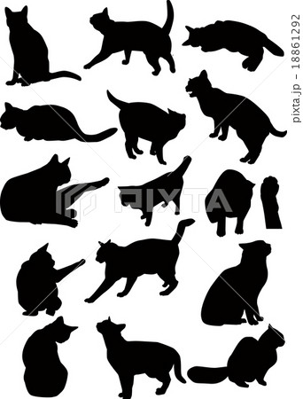 ネコのシルエット集 Silhouette Of Catのイラスト素材