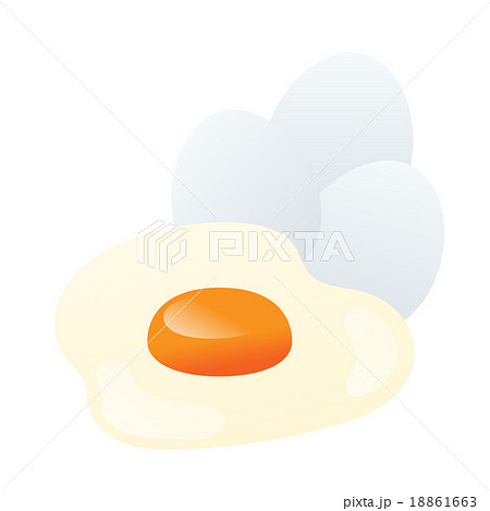 卵のベーシックなイラストカット素材 食べ物 アレルゲン 白背景jpg 背景透過pngのイラスト素材