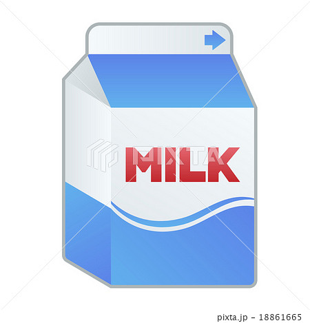 牛乳 牛乳パック のベーシックなイラストカット素材 食べ物 飲み物 アレルゲン 背景透過pngのイラスト素材 18861665 Pixta