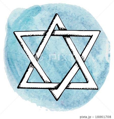 Star of David,Watercolor circle splash.Israel 18861708
