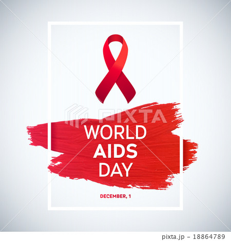 World Aids Day concept Red brush stroke poster World Aids Day concept Red brush stroke poster 18864789