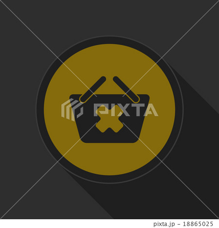 dark gray and yellow icon - shopping basket cancel dark gray and yellow icon - shopping basket cancel 18865025