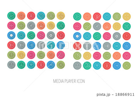Set of media player icon,Vector EPS10. 18866911