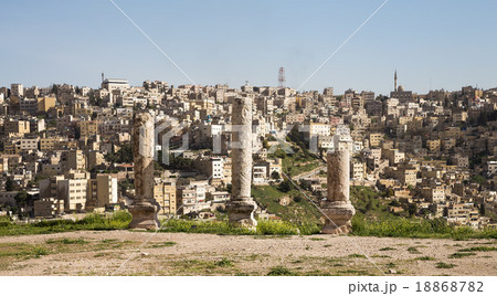 Amman city landmarks-old roman Citadel Hill,Jordan 18868782