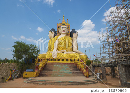 Big golden Buddha against blue sky Big golden Buddha against blue sky 18870666