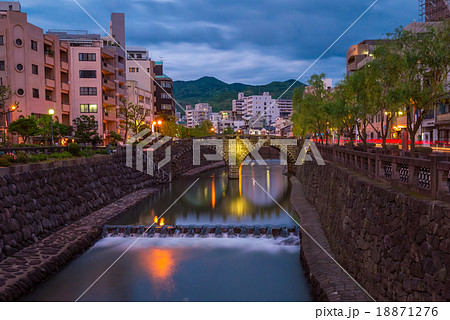Trail lights at Meganebashi or spectacles bridge 18871276