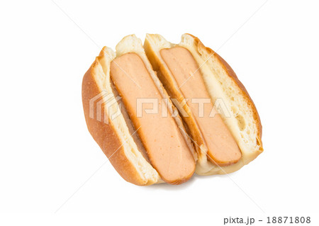 Slice sausage buns isolated on white background 18871808