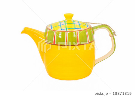 Yellow teapot isolated on white background 18871819