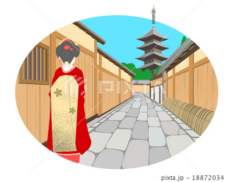 京都路地着物赤 18872034