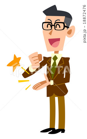 ひらめく茶色のジャケット着用の男性 18872476