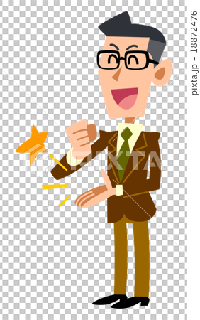 ひらめく茶色のジャケット着用の男性 18872476