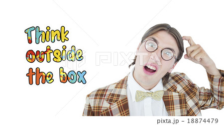 Composite image of geeky hipster scratching his head Composite image of geeky hipster scratching his head 18874479