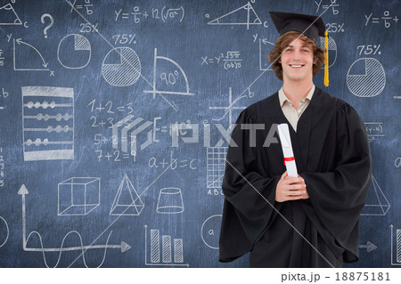 Composite image of smiling student in graduate robe Composite image of smiling student in graduate robe 18875181