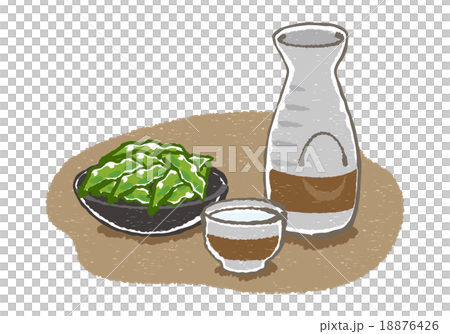 Sake and Edamame illustration 18876426