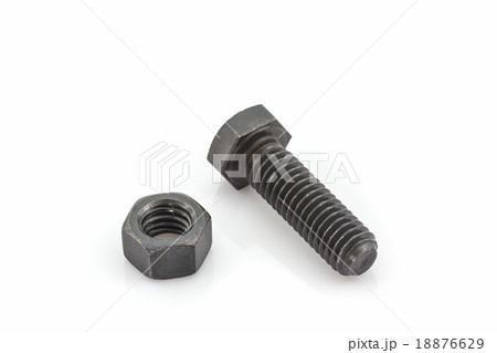 Closeup metal screw, bolt and nuts. Closeup metal screw, bolt and nuts. 18876629