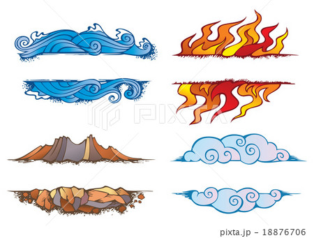 The Four Elements of nature, vector 18876706
