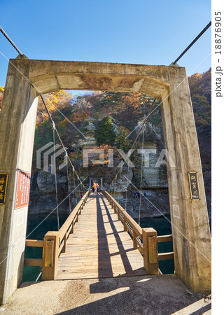 塔のへつりのつり橋、藤見橋、南会津、福島(超広角撮影) 塔のへつりのつり橋、藤見橋、南会津、福島(超広角撮影) 18876905