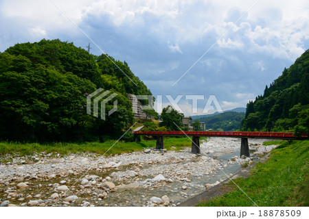 長野　阿智　阿知川と橋 18878509