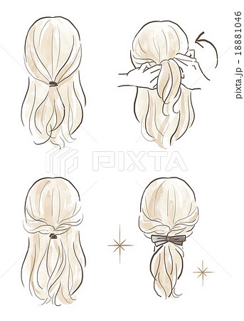 ヘアアレンジのイラスト素材 18881046 Pixta