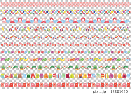 素材 かわいいお正月ライン テクスチャ のイラスト素材