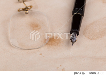 fountain pen and pince-nez 18883159