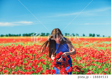 Girl with poppies 18884533