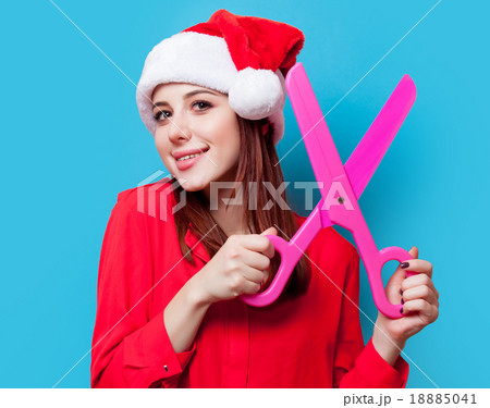 woman with funny scissors woman with funny scissors 18885041