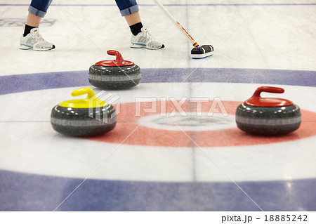 Curling rocks on ice 18885242