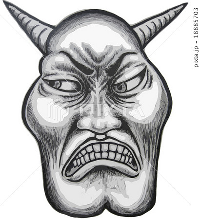 怒った鬼の顔のイラスト素材 18885703 Pixta