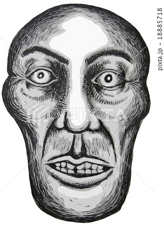 怖い顔のイラスト素材 18885718 Pixta