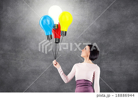 Girl with lightbulbs 18886944