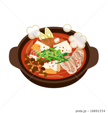 キムチ鍋のイラスト素材