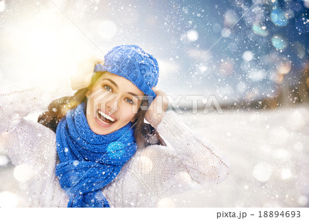 woman on a winter walk woman on a winter walk 18894693
