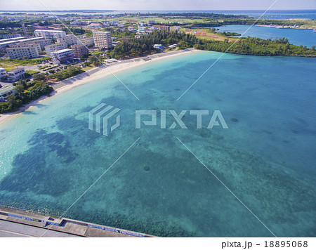 沖縄　宮古島　パイナガマビーチ空撮 18895068