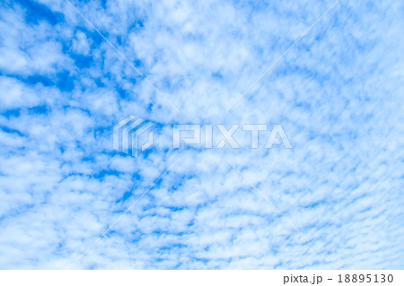 雲　高積雲　積雲　雲片　青い空　一般的な空と雲　白い雲　秋の空　背景用素材　クラウド　合成用背景 18895130