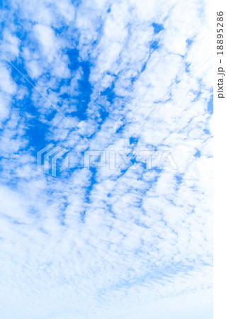 雲　高積雲　積雲　雲片　青い空　一般的な空と雲　白い雲　秋の空　背景用素材　クラウド　合成用背景 18895286