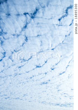 雲　高積雲　積雲　雲片　青い空　一般的な空と雲　白い雲　秋の空　背景用素材　クラウド　合成用背景 18895300