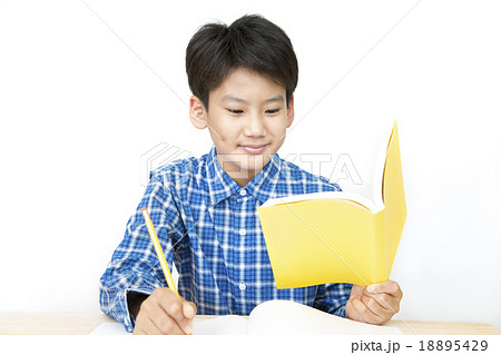 勉強する男の子　小学生　中学生　受験勉強する男の子 18895429