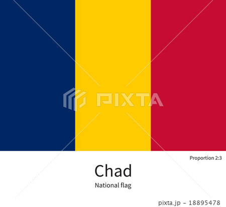 National flag of Chad with correct proportions 18895478