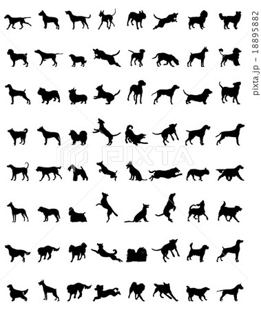 silhouettes of dogs 18895882