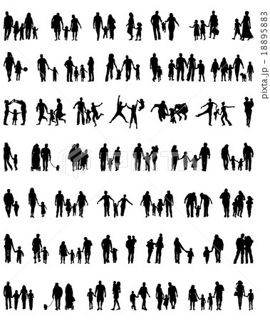 silhouettes of families 18895883