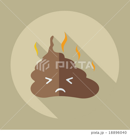Flat modern design with shadow icons turd, faeces 18896040