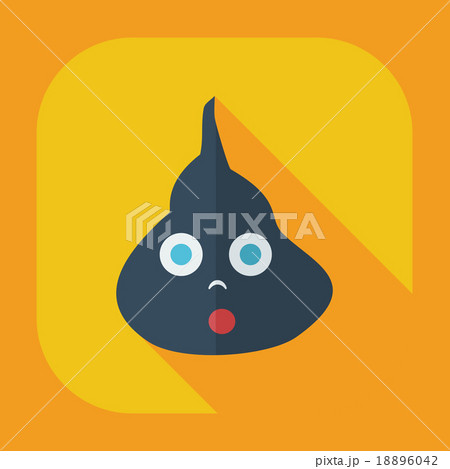 Flat modern design with shadow icons turd, faeces 18896042