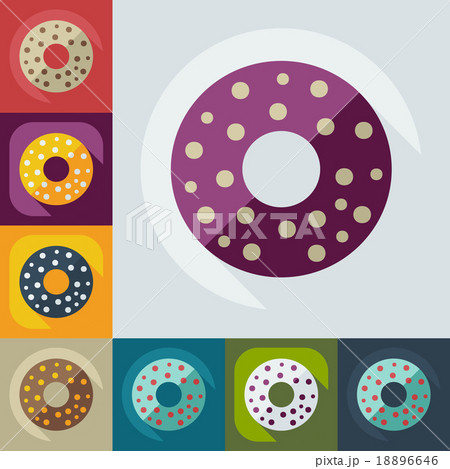 Flat modern design with shadow icons donut 18896646