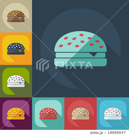 Flat modern design with shadow icons hamburger 18896647