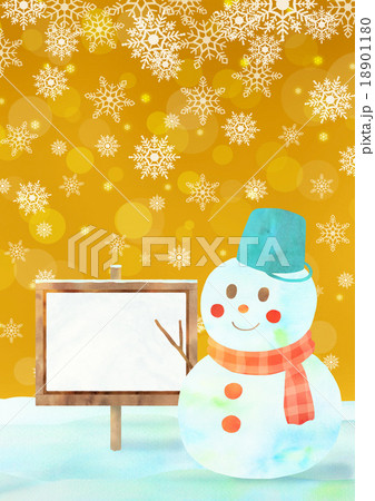 雪だるま背景（タテ）イエローb 18901180