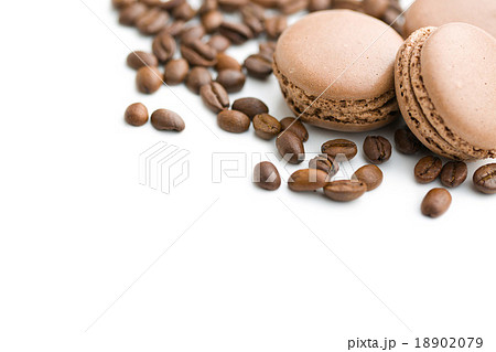 french macarons and coffee beans french macarons and coffee beans 18902079